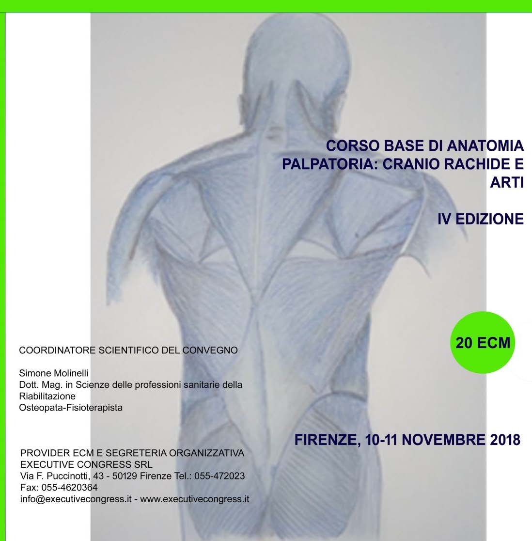 “CORSO BASE DI ANATOMIA PALPATORIA: CRANIO, RACHIDE E ARTI” IV EDIZIONE