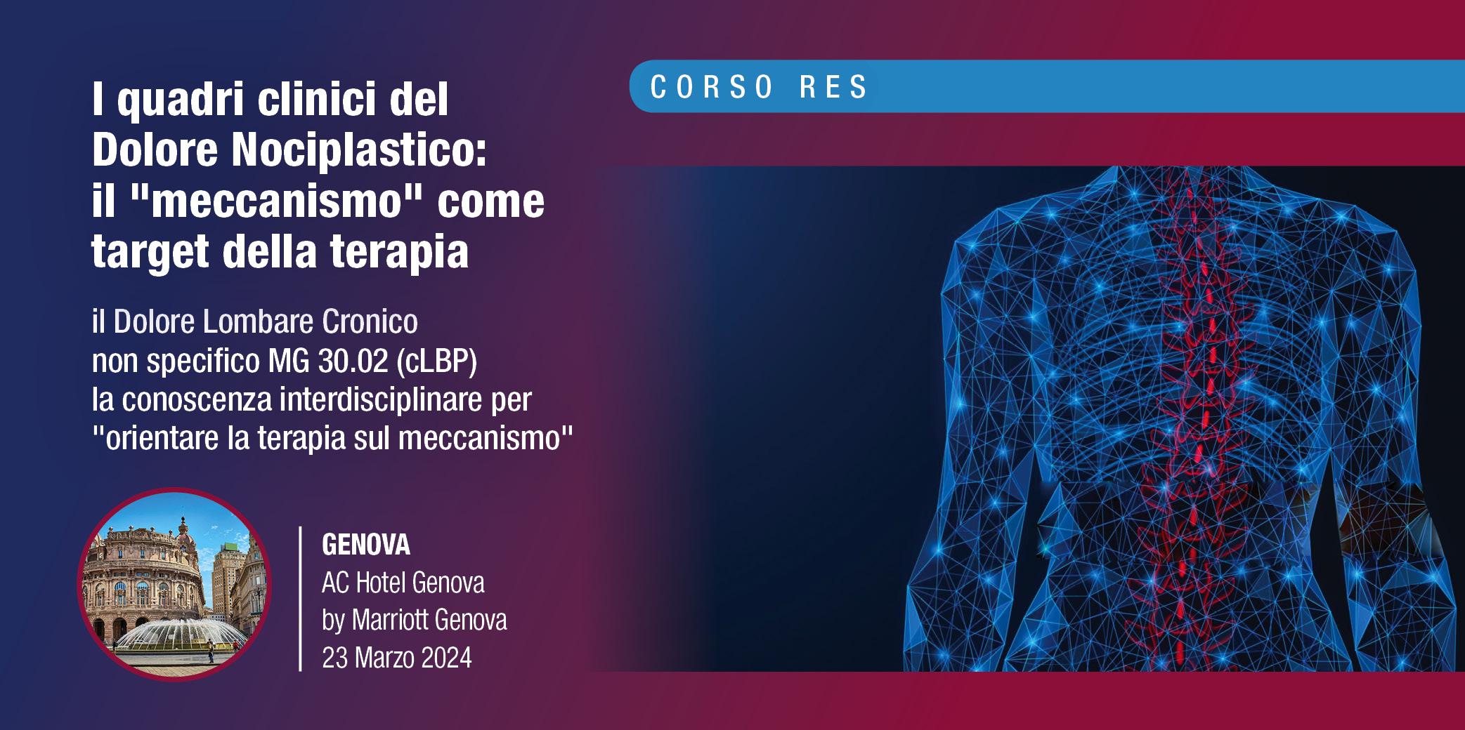 I Quadri Clinici del Dolore Nociplastico: il meccanismo come target della terapia – Genova 23 Marzo 2024