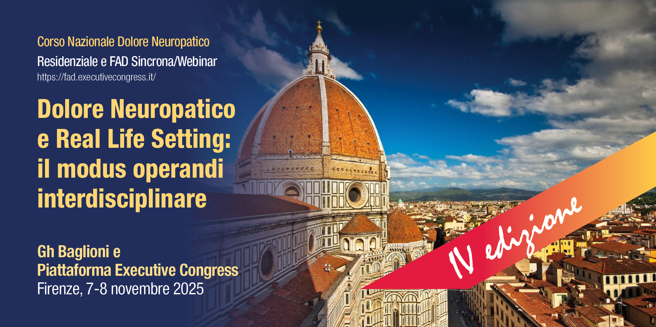 Firenze, 7-8 Novembre 2025, Corso Nazionale RES “DOLORE NEUROPATICO E REAL LIFE SETTING:: il modus operandi interdisciplinare” IV EDIZIONE