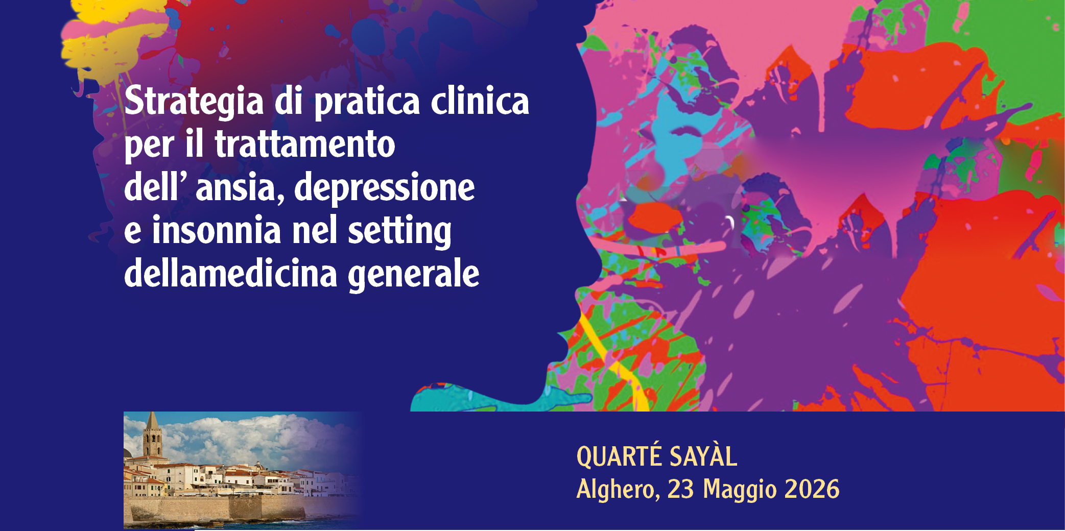 Alghero 23 Maggio 2026, Corso RES: “Strategia di pratica clinica per il trattamento dell’ ansia, depressione e insonnia nel setting della medicina generale”