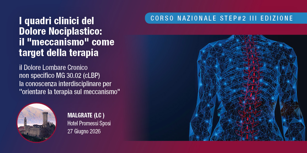 ATT. CAMBIO DATA Lecco, 27 Giugno 2026 Corso RES “I quadri clinici del dolore nociplastico: il meccanismo come target della terapia”